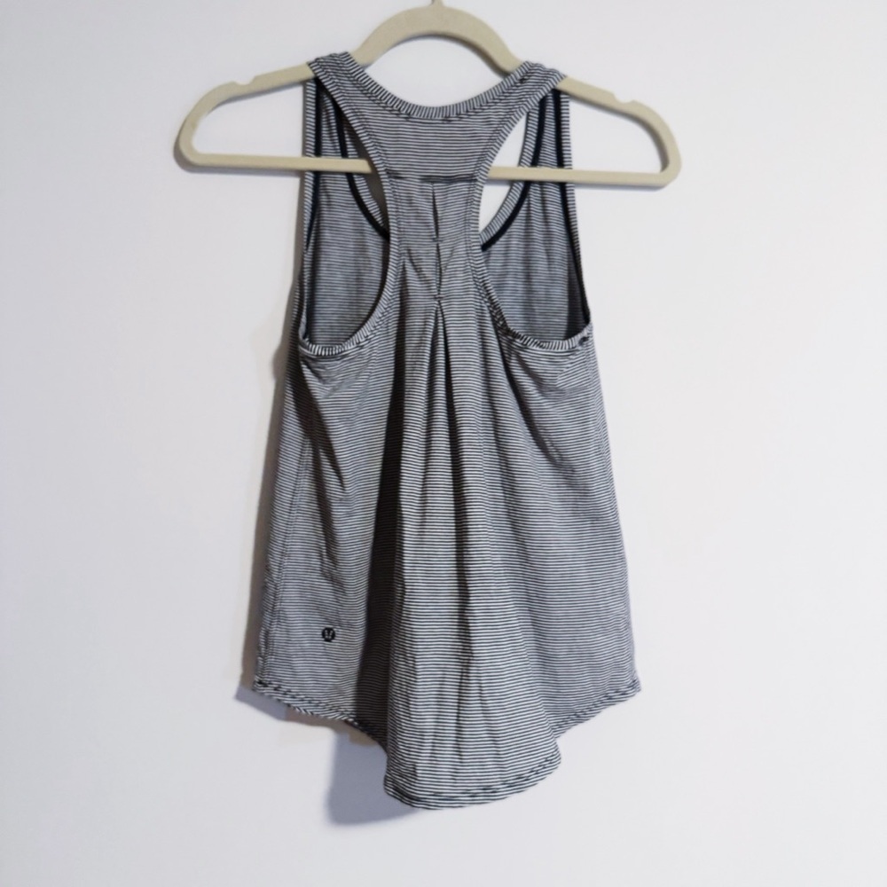 Lululemon - Black and White Striped Racerback Tank Top - Picture 4 of 5